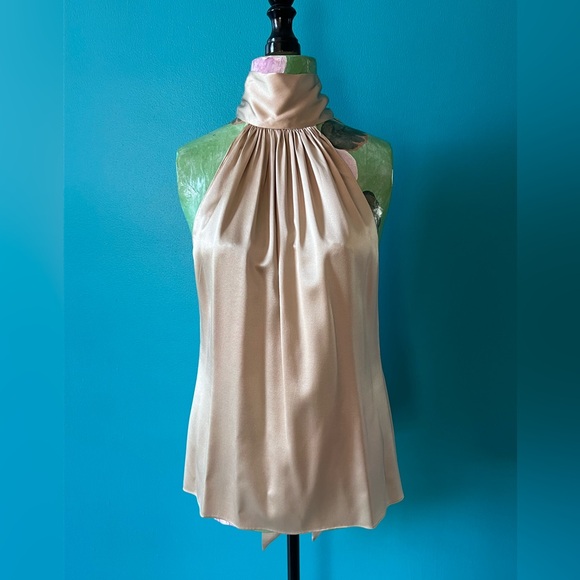 Ramy Brook Cara gold halter Top sz S - Picture 2 of 8